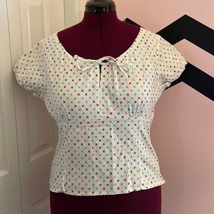 Vivien of Holloway peasant top XL vintage pinup rockabilly